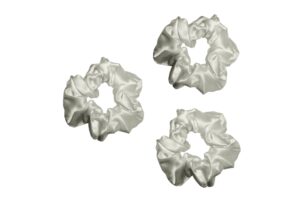 Set of Three White Scrunchies