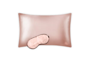 Pink Set of Pillowcase and Sleep Eye Mask