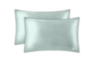 Сет од 2 сини свилени навлаки за перници од 19мм (50x70)