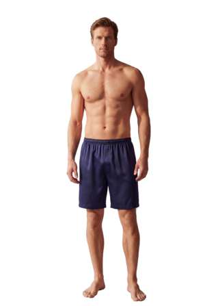 Сини свилени машки шорцеви M/L