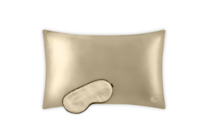 Шампањ сет од навлака за перница и маска за очи за спиење