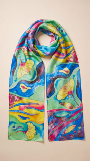Silk Handmade Art Scarf (140x40) Elara
